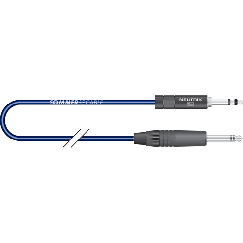 Sommer cable GO2R-0025-BL B-Gauge stereo an Klinkenstecker 6,3mm stereo, 0,25m blau