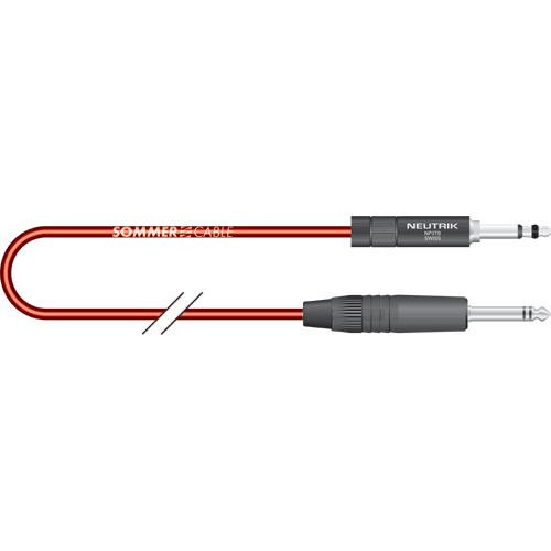 Sommer cable GO2R-0100-RT B-Gauge stereo an Klinkenstecker 6,3mm stereo, 1m rot