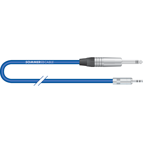 Sommer cable CS2E-0500-BL Klinke 3,5mm stereo an Klinke 6,3mm stereo, 5m blau