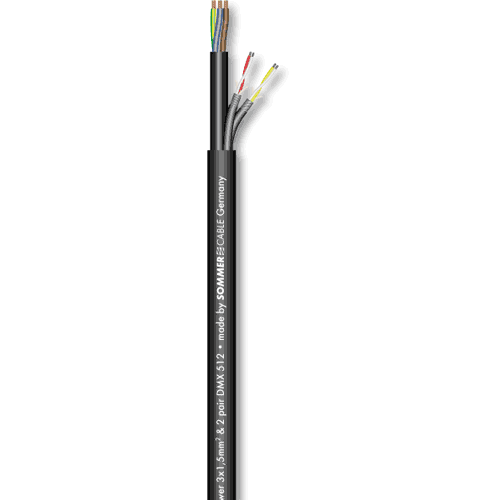 Sommer cable 500-0051-2 Monolith Power, DMX 2 Pair. (1x 3x1,5qmm, 2x 2x0,25qmm) Meterware