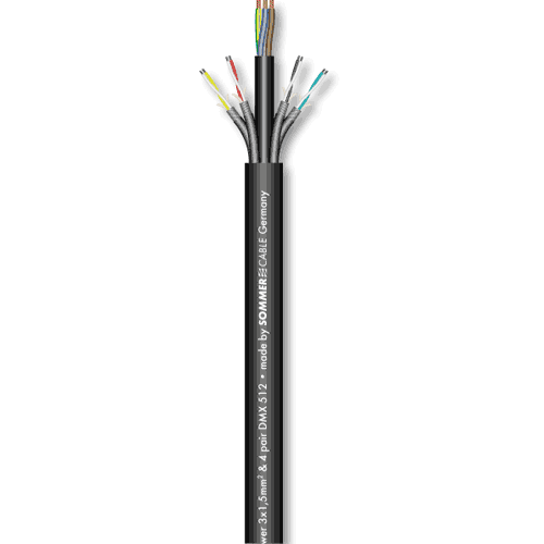 Sommer cable 500-0051-4 Monolith Power, DMX 4 Pair. (1x 3x1,5qmm, 2x 2x0,25qmm) Meterware