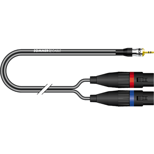 Sommer cable ON9U-0025-SW Sommer Cable Onyx Klinke 3,5mm stereo an 2x XLR female, 0,25m