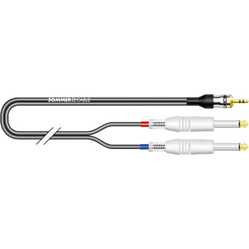 Sommer cable ON1W-0025-SW Sommer Cable Onyx Klinke 3,5mm stereo an 2x Klinke 6,3mm, 0,25m