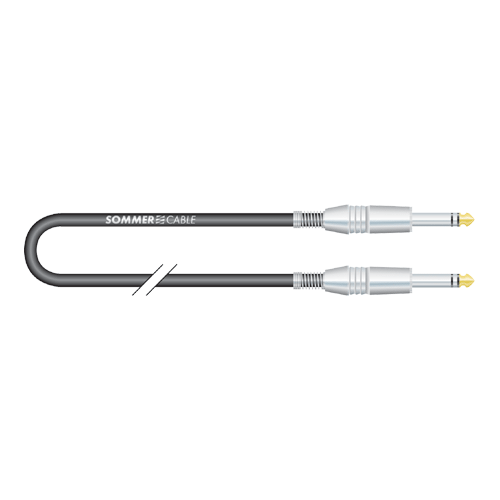 Sommer cable SG2S-0025-SW Sommer Cable Stage22, 2x Klinke 6,3mm stereo Amphenol, 0,25m sw