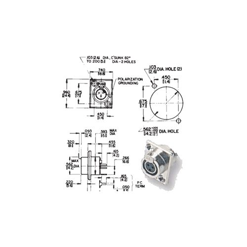 Switchcraft TY3F Switchcraft TY3F Mini-XLR-Buchse 3pol. female